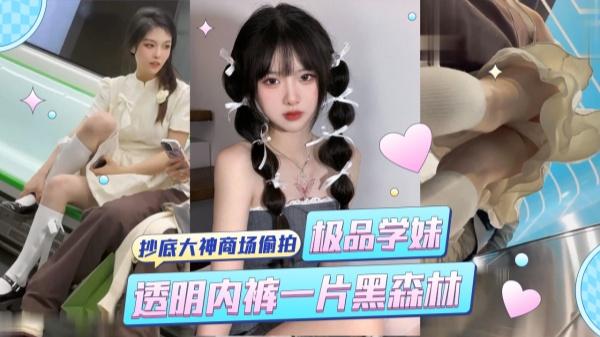 抄底大神商场偷拍极品学妹透明内裤露毛一片黑森林！