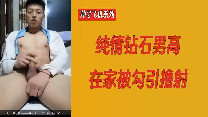 【帅哥飞机系列】纯情钻石男高在家被勾引撸射